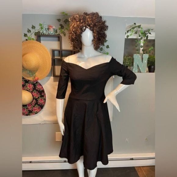 GRACE KARIN Off Shoulder Delicate Design Black Swing Dress Size XL RefJ030 - Picture 6 of 11